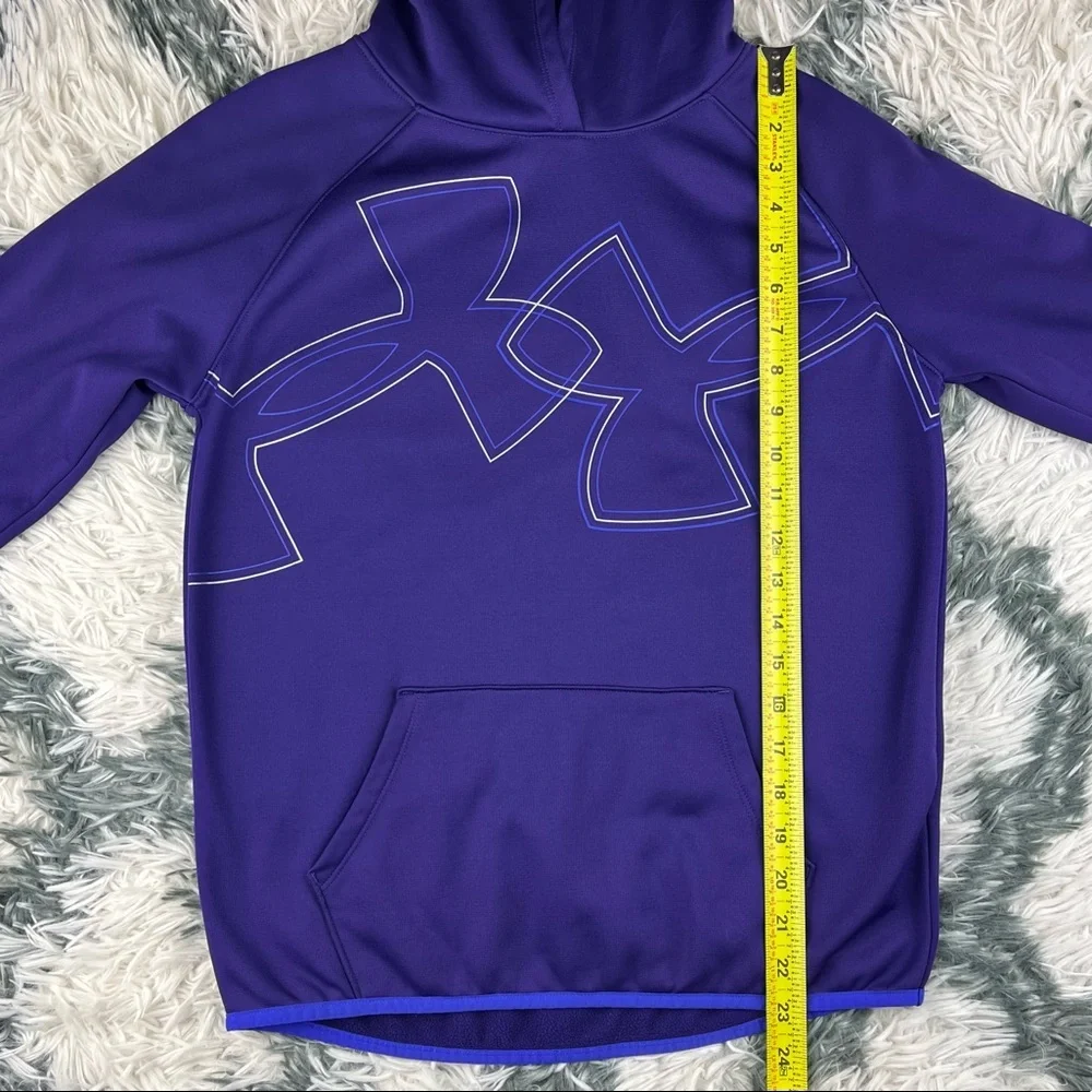 Under Armour Children's Unisex Loose Coldgear Hoodie Purple Size YXL